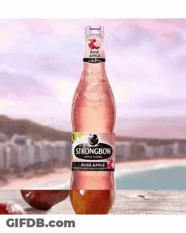 A Bottle Of Strongbow Apple Ciders Rosé Apple GIF