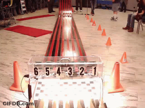 A Bowling Alley With Numbers 6 5 4 3 2 And 1 GIF