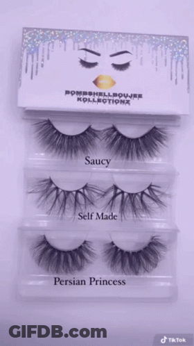 A Box Of False Eyelashes From Pompshellboujes Collections GIF