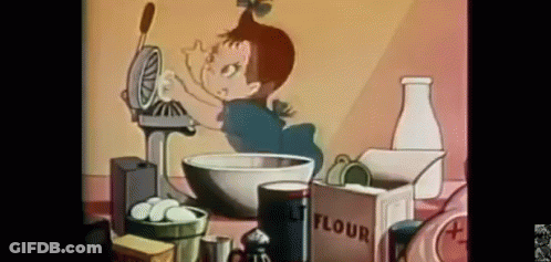 A Box Of Flour Sits On A Table Next To A Girl GIF