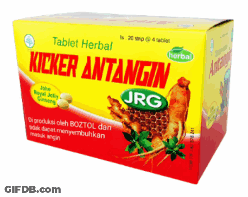 A Box Of Kicker Antangin Jrg Herbal Tablets GIF