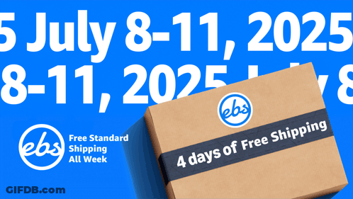A Box That Says 4 Days Of Free Shipping GIF