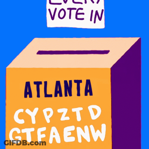 A Box That Says Atlanta Cypztd Gtfaenw Is On A Blue Background GIF