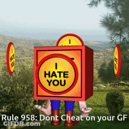 A Box With A Smiley Face On It That Says I Hate You GIF