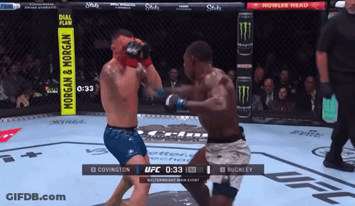 A Boxing Match Between Morgan And Buckley Is Being Broadcast On Ufc GIF