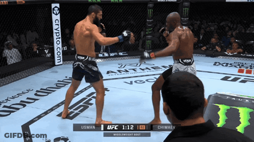 A Boxing Match Between Usman And Chimaev With 1:12 Left GIF