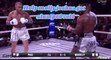 A Boxing Match With The Words Holy Molly Joshua Got Slumped Cold On The Bottom GIF