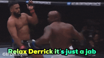 A Boxing Match With The Words Relax Derrick It 'S Just A Jab Written On The Bottom GIF