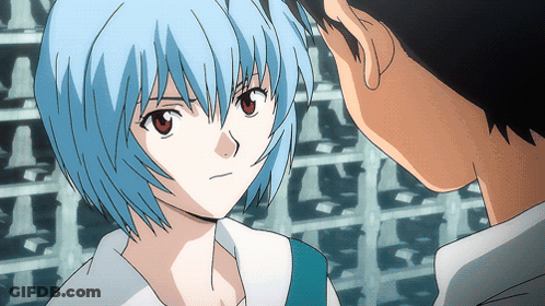 A Boy And A Girl Are Looking At Each Other In A Cartoon GIF