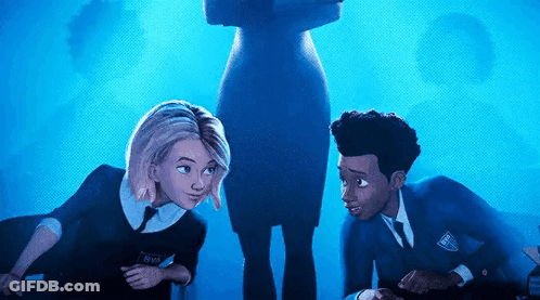 A Boy And A Girl Are Sitting Next To Each Other In A Classroom . GIF