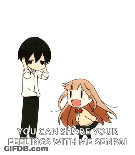 A Boy And A Girl Are Standing Next To Each Other . GIF