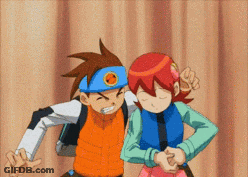 A Boy And A Girl Are Standing Next To Each Other In An Anime Scene GIF
