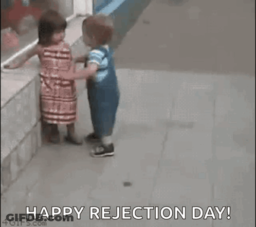 A Boy And A Girl Are Standing Next To Each Other On The Sidewalk . GIF