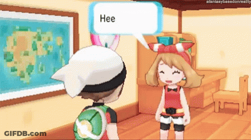 A Boy And A Girl Are Talking To Each Other And The Girl Is Saying Hee GIF