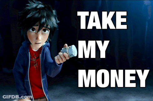 A Boy Holding A Flashlight With The Words Take My Money Above Him GIF