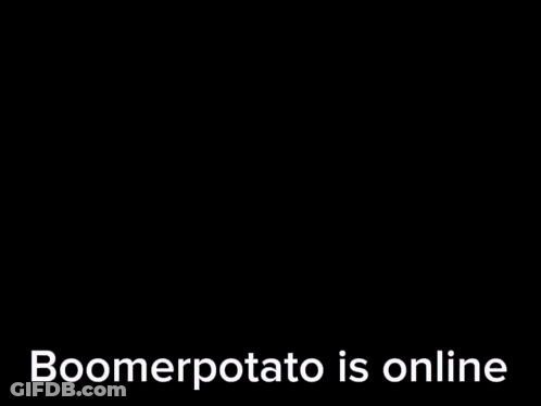 A Boy Holding A Piece Of Paper With The Words Boomerpotato Is Online GIF