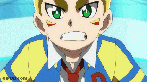 A Boy In A Blue And Yellow Striped Shirt With A Red Tie Has The Letter D On His Shirt GIF
