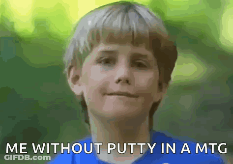 A Boy In A Blue Shirt With The Words Me Without Putty In A Mtg Below Him GIF