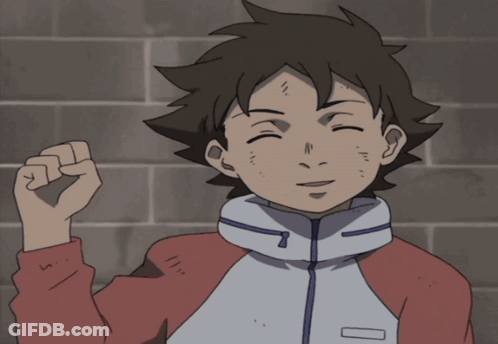 A Boy In A Red And White Jacket With The Number 7 On The Sleeve GIF