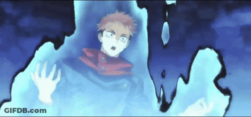 A Boy In A Red Shirt Is Surrounded By A Ghost In A Cartoon . GIF