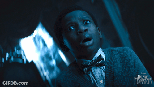 A Boy Is Screaming In A Haunted Mansion Photo GIF
