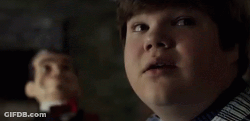A Boy Is Talking To A Puppet That Says `` Did Ya Miss Me '' . GIF