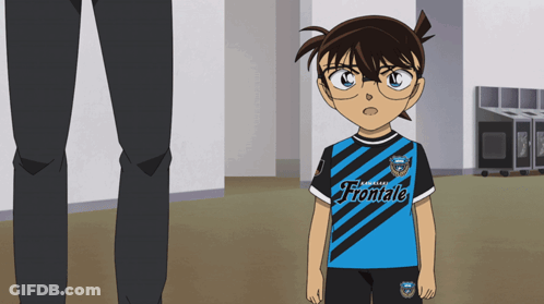A Boy Wearing A Blue And Black Shirt That Says Frontale On It GIF