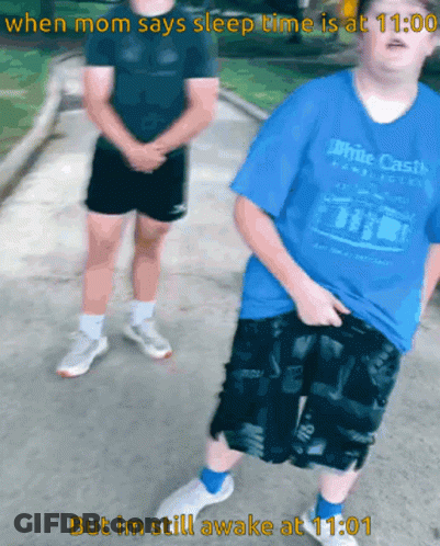 A Boy Wearing A Blue Shirt That Says White Castle GIF