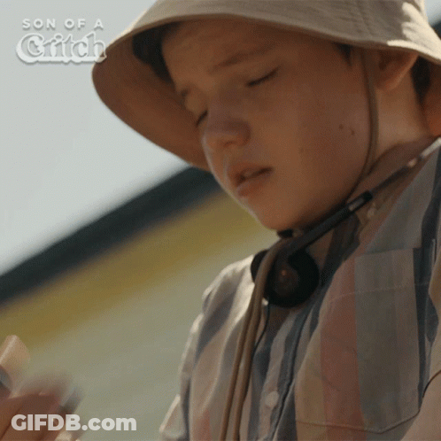 A Boy Wearing A Hat And Headphones Is Featured In A Son Of A Grifch Ad GIF