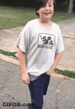 A Boy Wearing A Shirt That Says Playboy Toys GIF