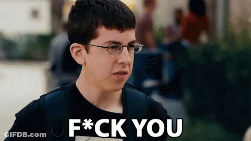 A Boy Wearing Glasses Says F * Ck You GIF