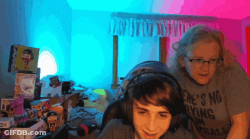 A Boy Wearing Headphones And A Shirt That Says There 'S No Flying In Here GIF