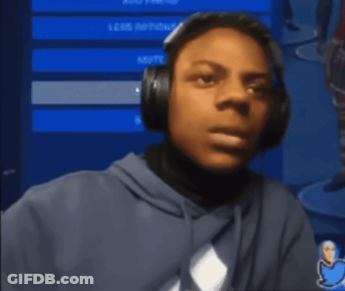 A Boy Wearing Headphones Looks Surprised In Front Of A Screen That Says " Voice Options " GIF