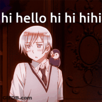 A Boy With A Bird On His Shoulder Is Standing In Front Of A Sign That Says Hi Hello Hi Hi Him GIF