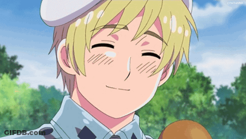 A Boy With Blonde Hair And A White Hat Is Smiling With A Tear Running Down His Face GIF