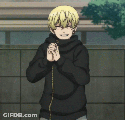 A Boy With Blonde Hair Is Wearing A Black Sweatshirt GIF
