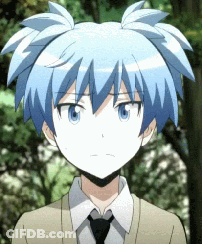 A Boy With Blue Hair Is Wearing A Tie GIF