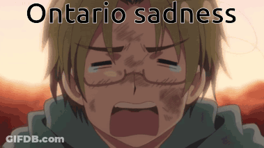 A Boy With Glasses Is Crying With The Words Ontario Sadness Written Above Him GIF