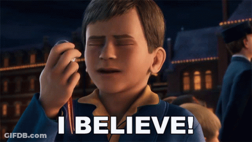 A Boy With His Eyes Closed And The Words I Believe GIF