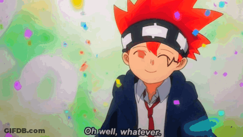 A Boy With Red Hair And A Tie Is Smiling And Says Oh Well Whatever GIF