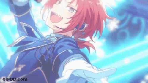 A Boy With Red Hair Is Wearing Headphones And A Blue Suit And Is Flying Through The Air . GIF