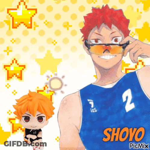 A Boy With Red Hair Wearing Sunglasses And A Blue Jersey With The Number 2 On It GIF