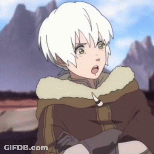 A Boy With White Hair Is Wearing A Fur Coat GIF