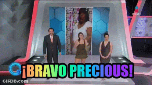 A Bravo Precious Sign That Is On A Screen GIF