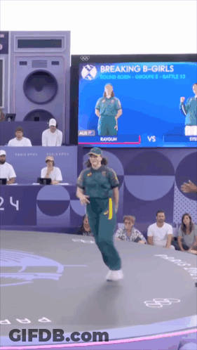 A Breaking B-Girls Game Is Being Played On A Screen GIF