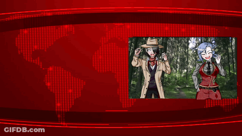 A Breaking News Broadcast With A Picture Of A Man And A Woman GIF
