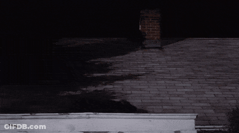 A Brick Roof With A Chimney On Top Of It GIF