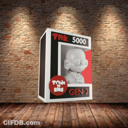 A Brick Wall Behind A Box That Says Tmk 5000 Gen 2 GIF