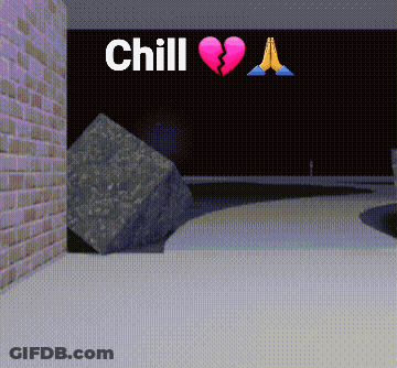 A Brick Wall With A Broken Heart And The Words Chill GIF