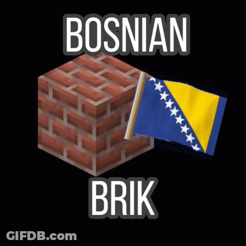 A Brick With The Word Bosnian Brik Written On It GIF
